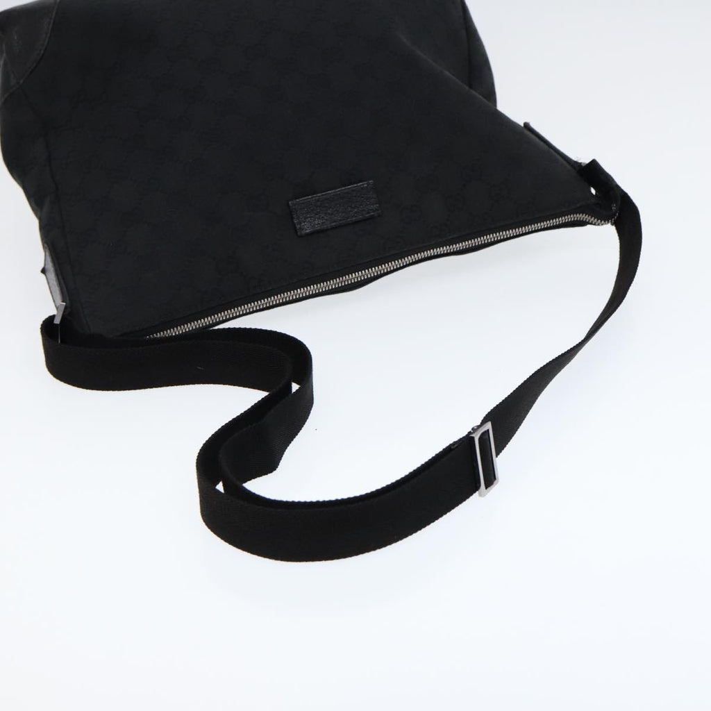 GUCCI GG Canvas Shoulder Bag Black Silver 110054 ep5541