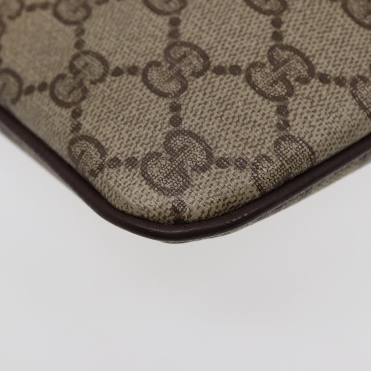 GUCCI GG Supreme Web Sherry Line Shoulder Bag PVC Beige 904 02 047 ep5542