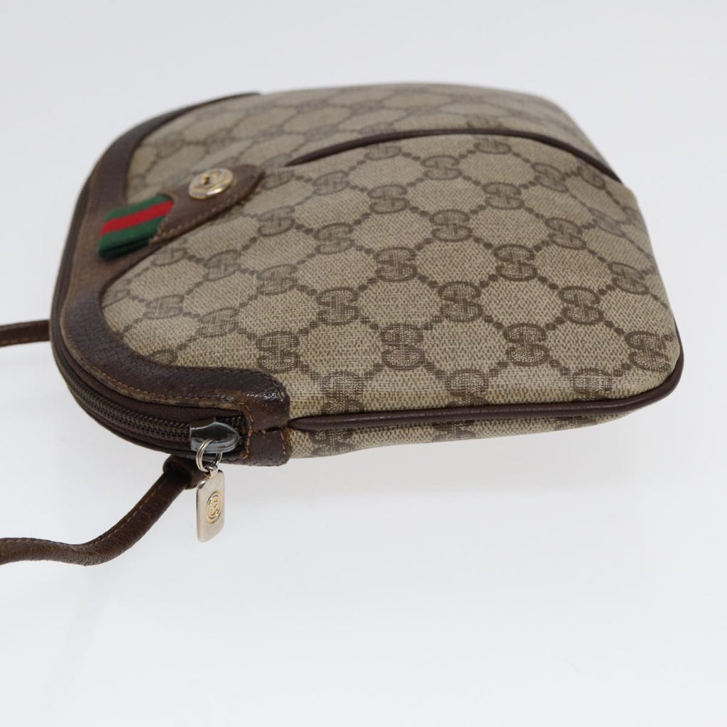GUCCI GG Supreme Web Sherry Line Shoulder Bag PVC Beige 904 02 047 ep5542