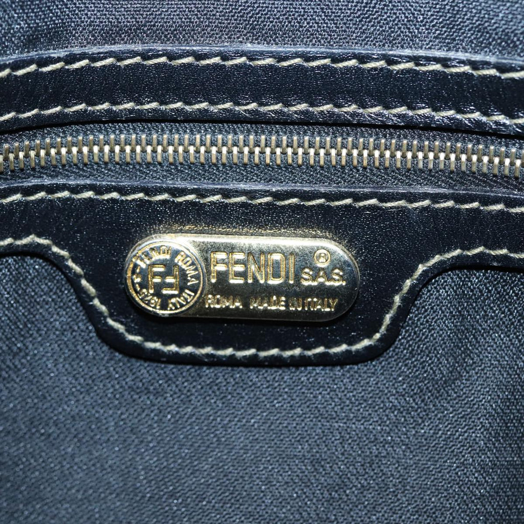 FENDI Pecan Canvas Shoulder Bag Brown Black gold ep5562