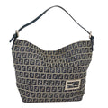 FENDI Zucchino Canvas Hand Bag Navy Silver ep5563