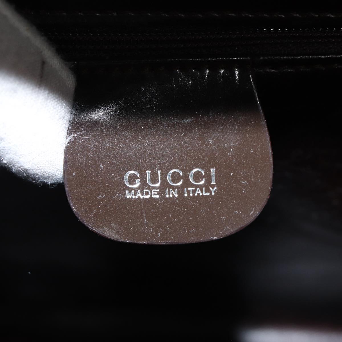 GUCCI Shoulder Bag Patent Leather Brown Silver 000 1013 0506 ep5570