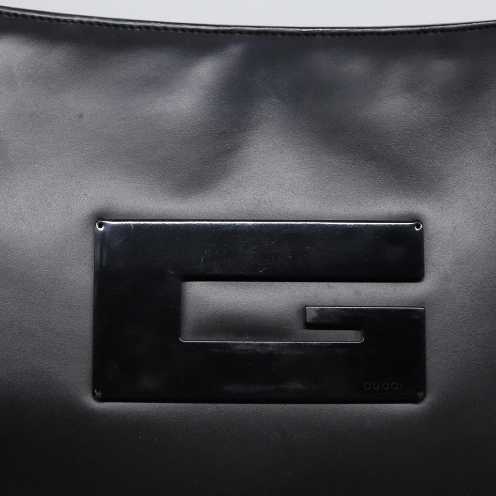 GUCCI Shoulder Bag Leather Black Silver ep5573