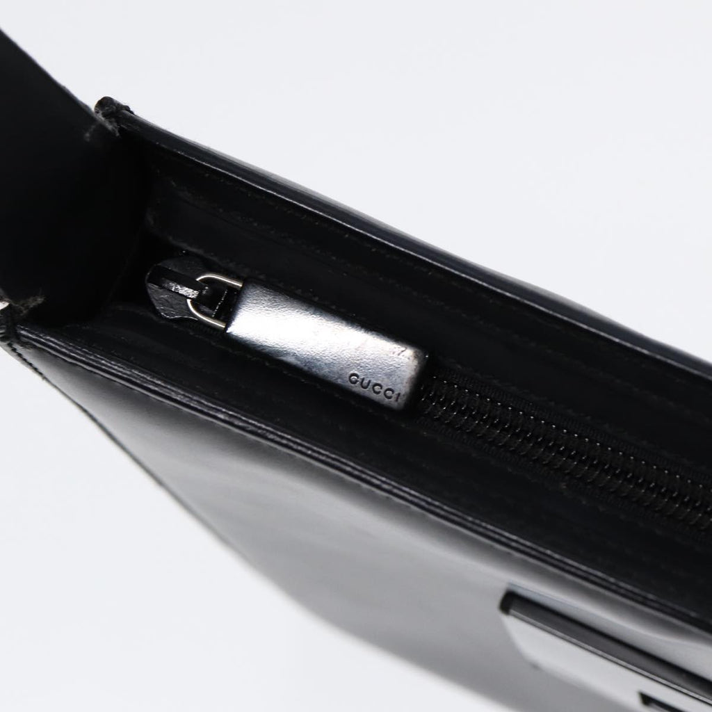 GUCCI Shoulder Bag Leather Black Silver ep5573