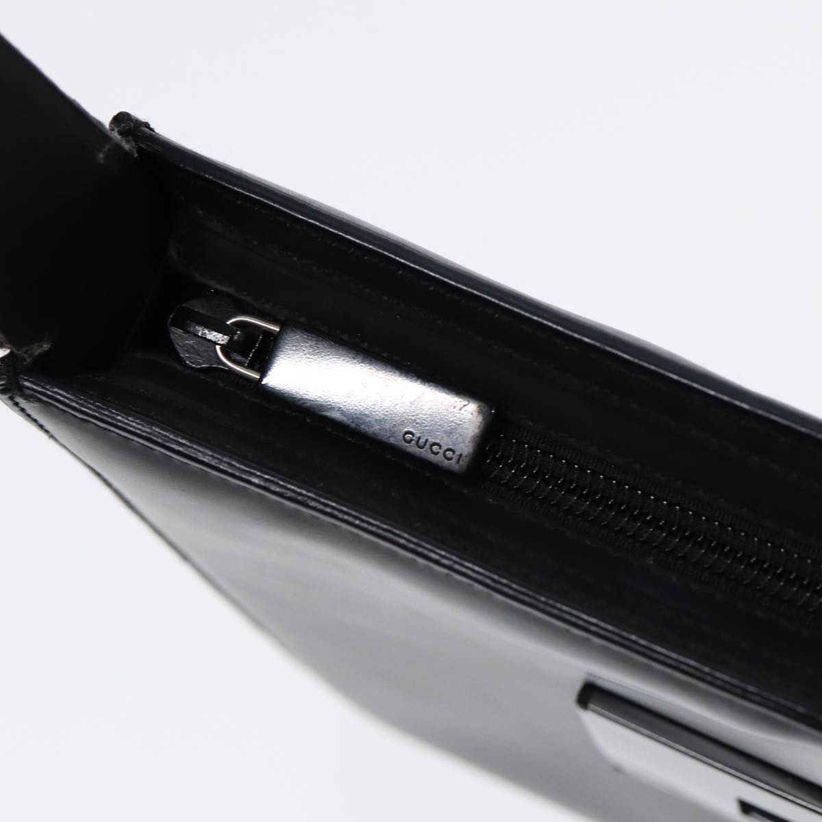 GUCCI Shoulder Bag Leather Black Silver ep5573