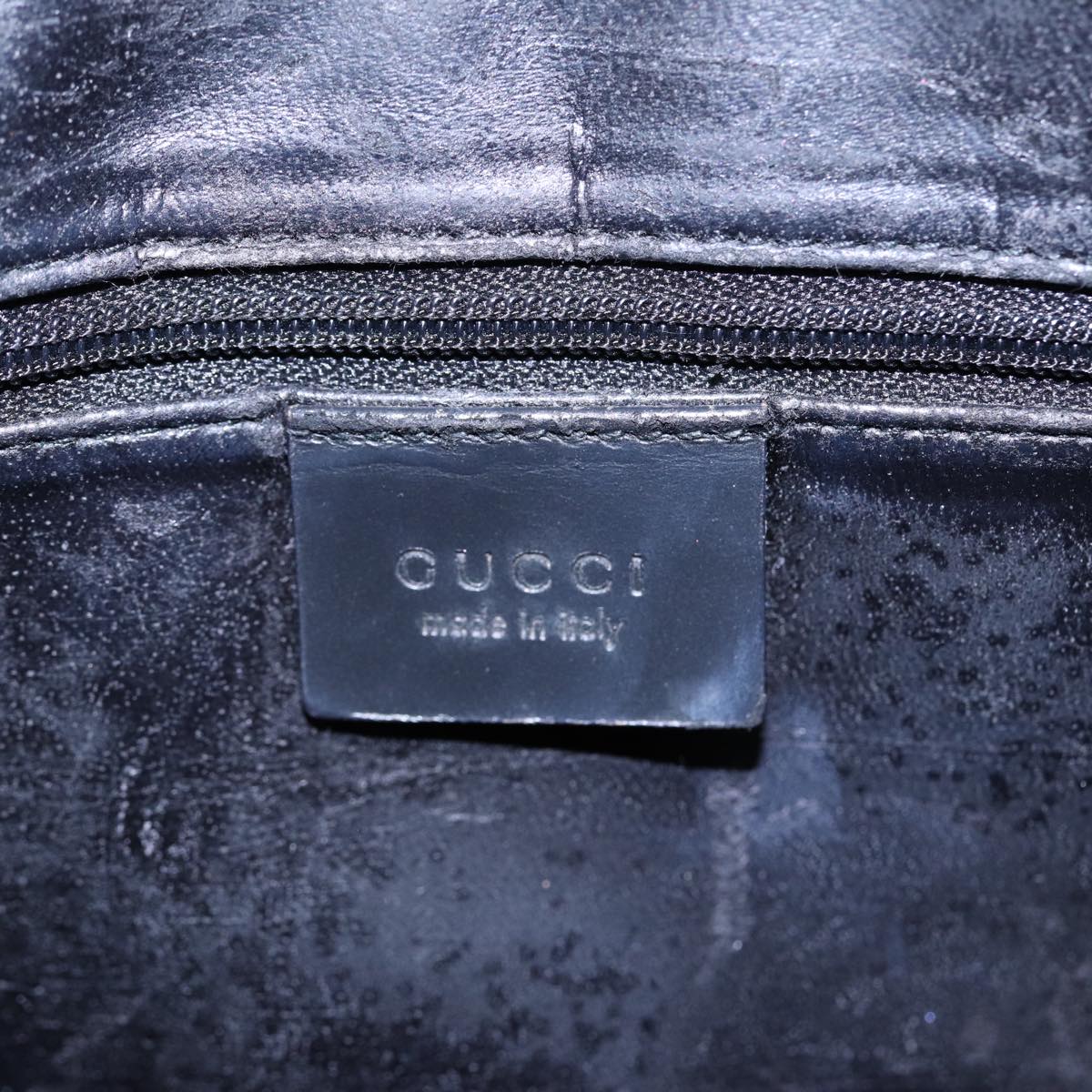 GUCCI Shoulder Bag Leather Black Silver ep5573