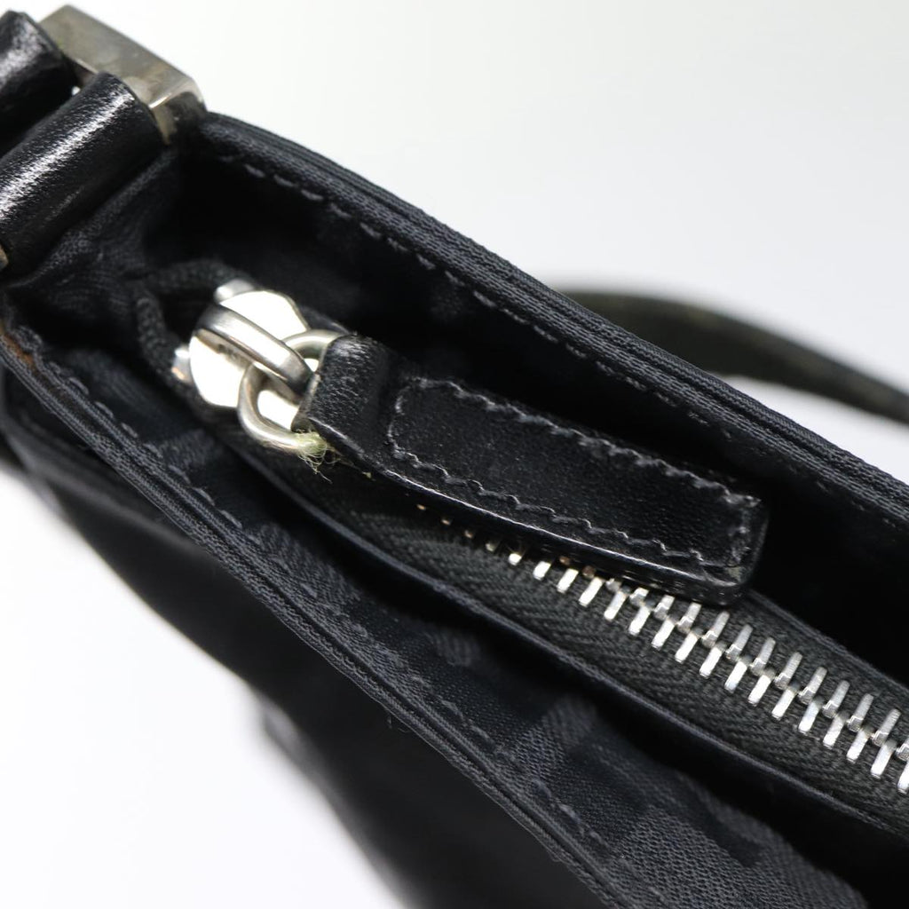 FENDI Zucca Canvas Shoulder Bag Black Silver ep5578