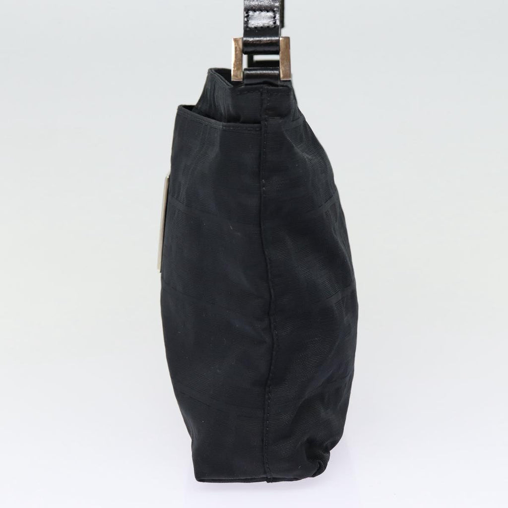 FENDI Zucca Canvas Shoulder Bag Black Silver ep5578