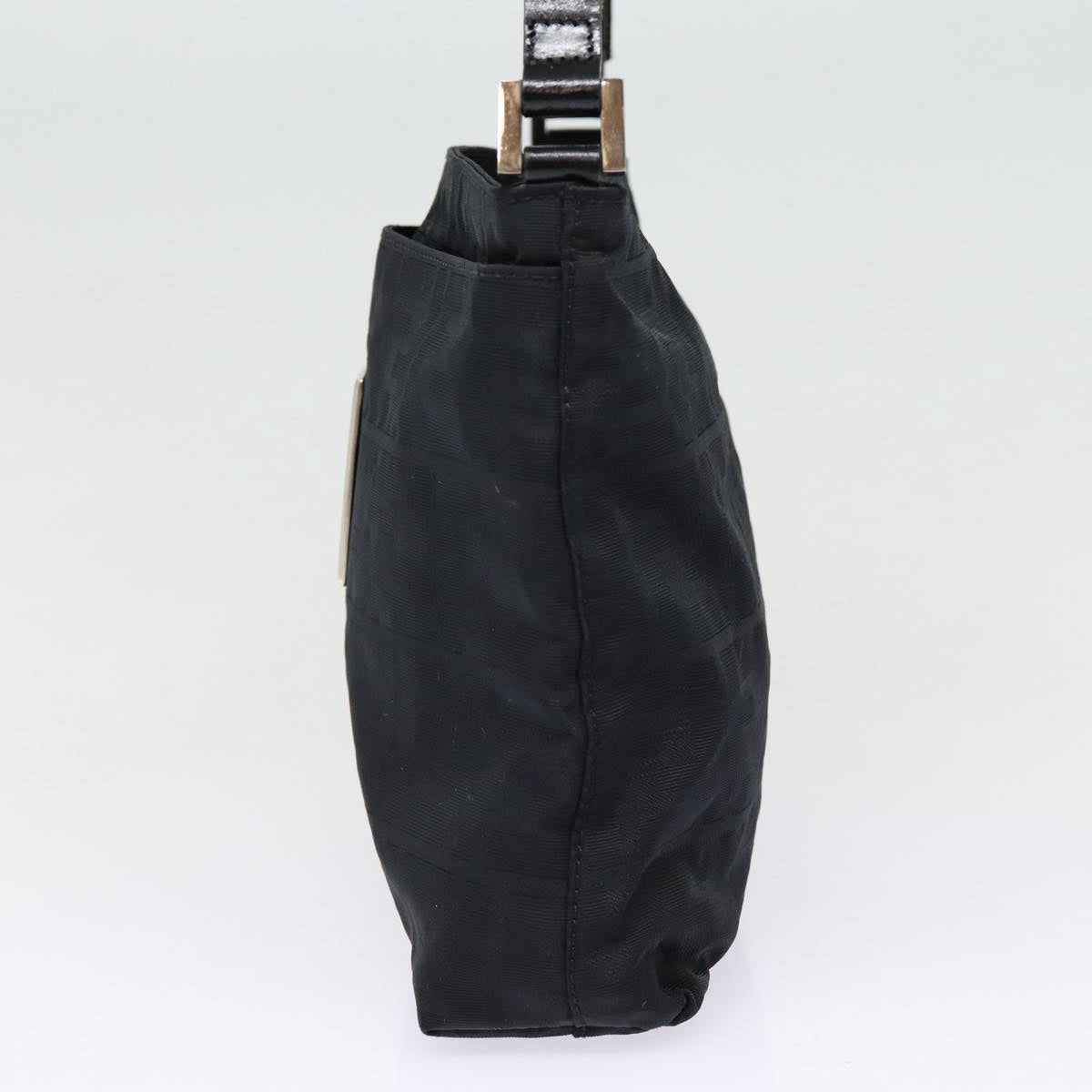 FENDI Zucca Canvas Shoulder Bag Black Silver ep5578
