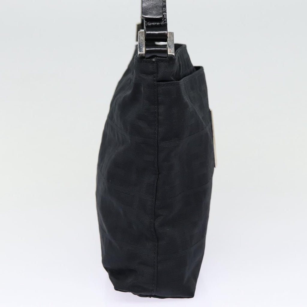 FENDI Zucca Canvas Shoulder Bag Black Silver ep5578