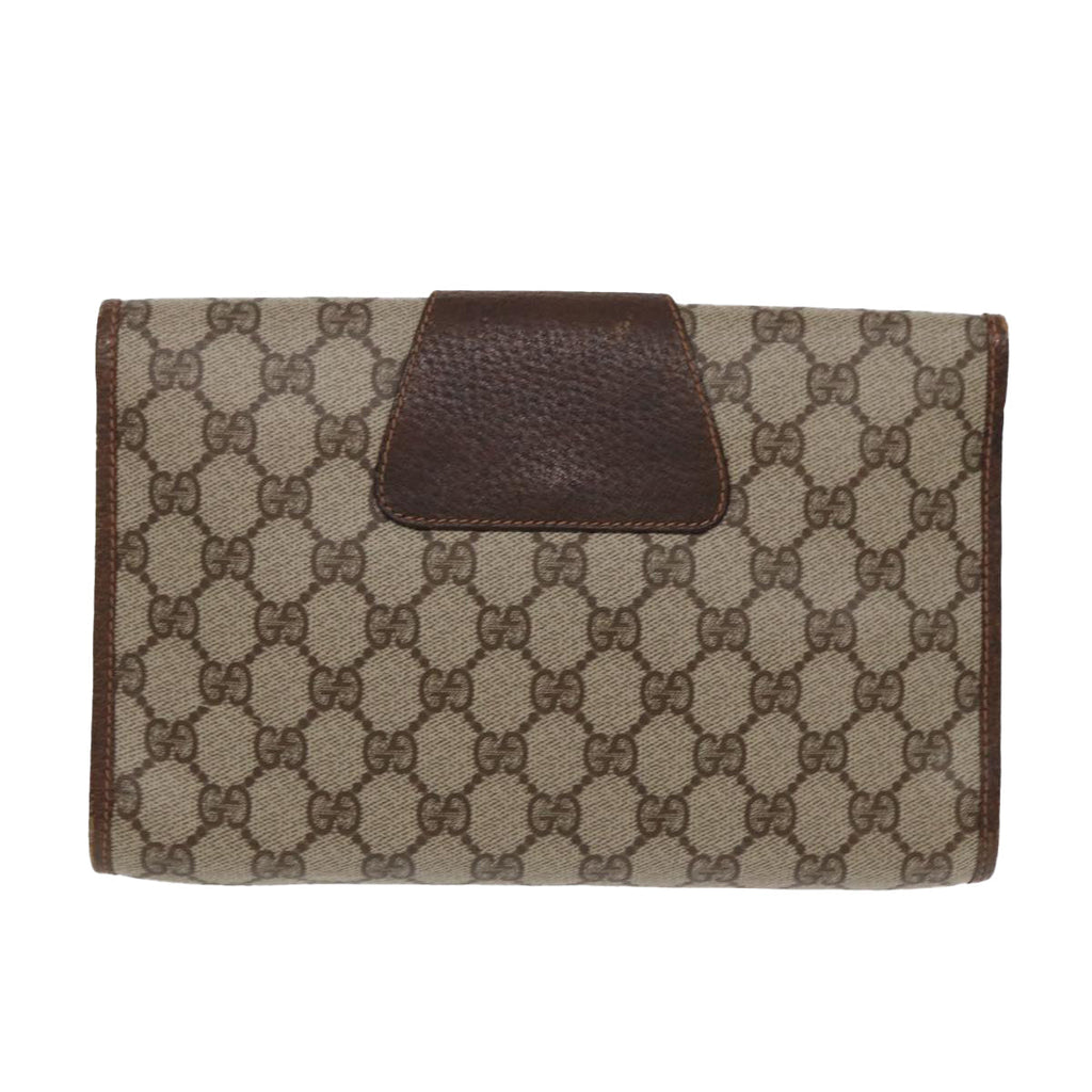 GUCCI GG Supreme Web Sherry Line Clutch Bag PVC Red Gold 156 01 030 ep5579