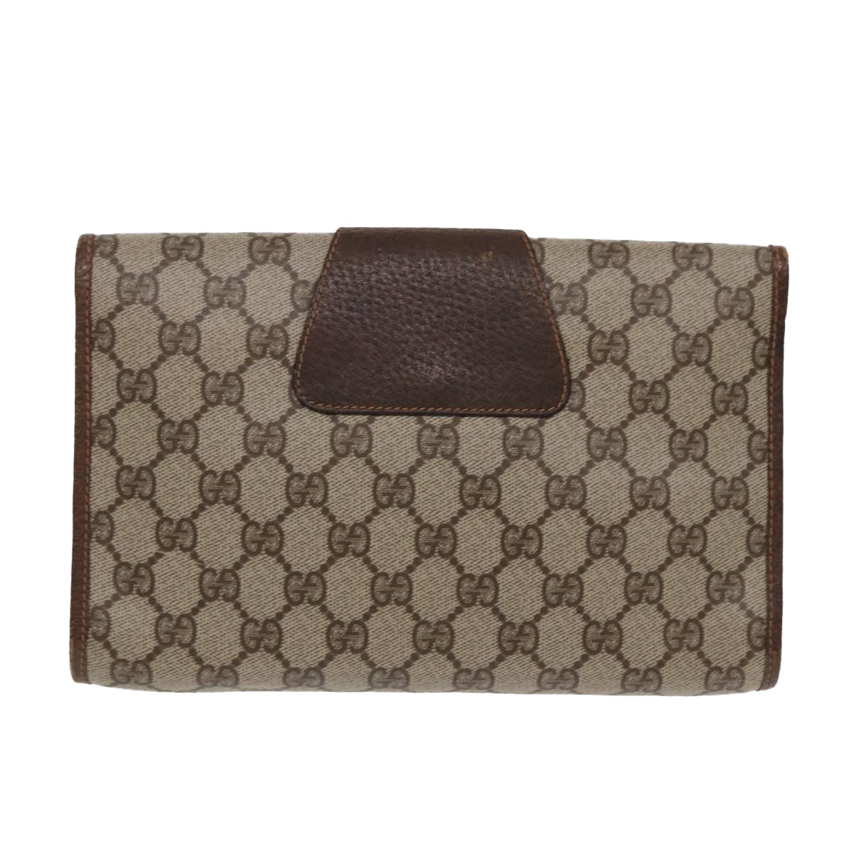 GUCCI GG Supreme Web Sherry Line Clutch Bag PVC Red Gold 156 01 030 ep5579