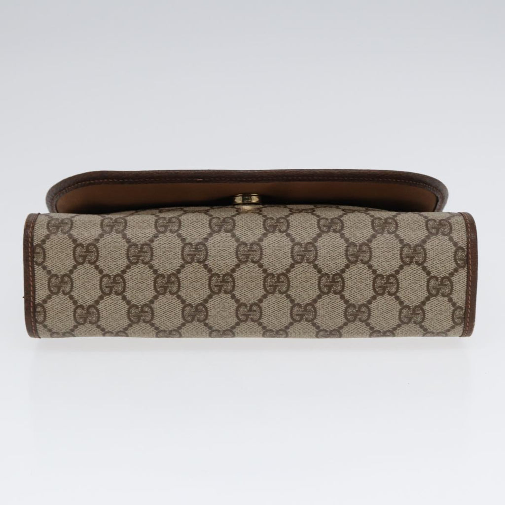 GUCCI GG Supreme Web Sherry Line Clutch Bag PVC Red Gold 156 01 030 ep5579