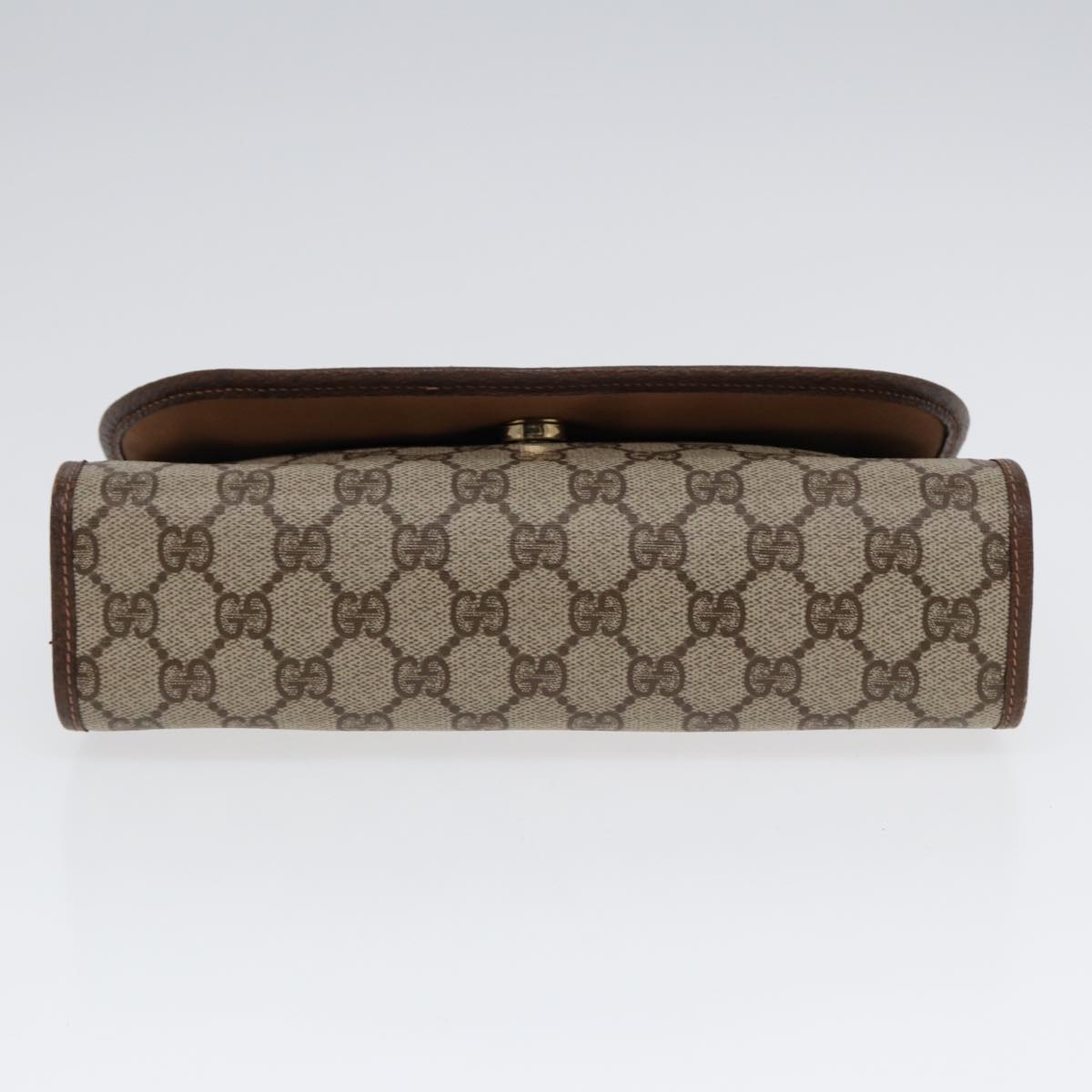 GUCCI GG Supreme Web Sherry Line Clutch Bag PVC Red Gold 156 01 030 ep5579