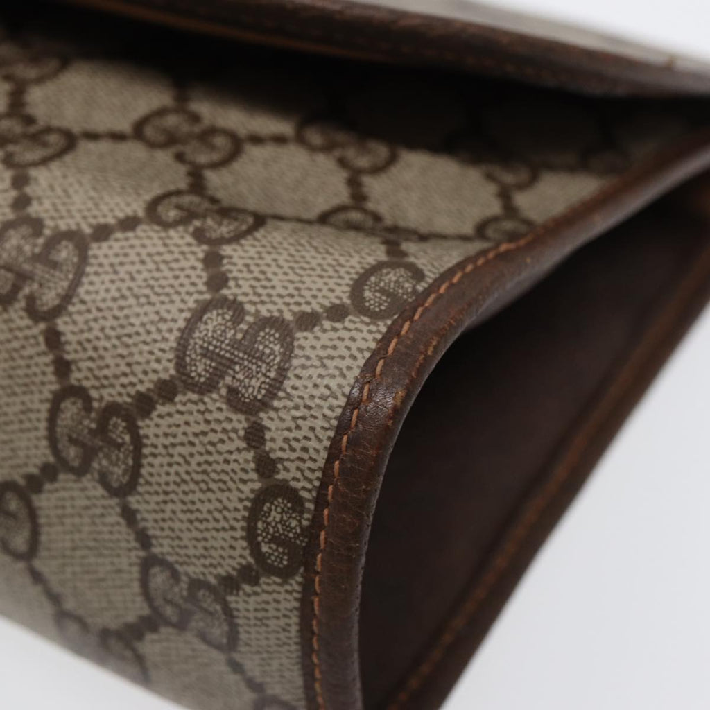 GUCCI GG Supreme Web Sherry Line Clutch Bag PVC Red Gold 156 01 030 ep5579