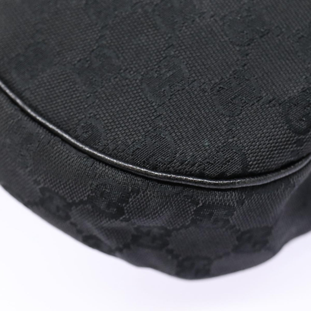 GUCCI GG Canvas Shoulder Bag Black Silver 122790 ep5580