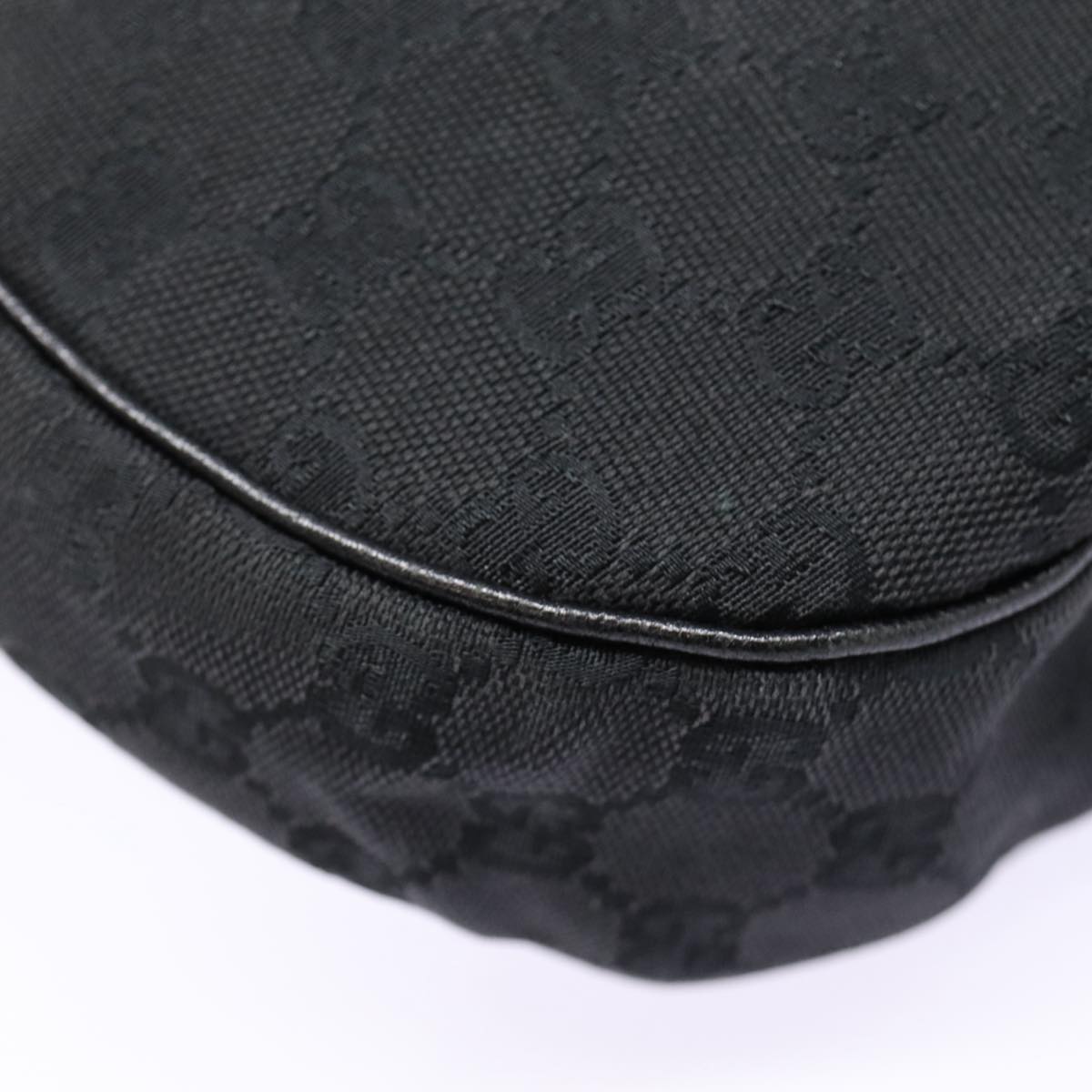 GUCCI GG Canvas Shoulder Bag Black Silver 122790 ep5580