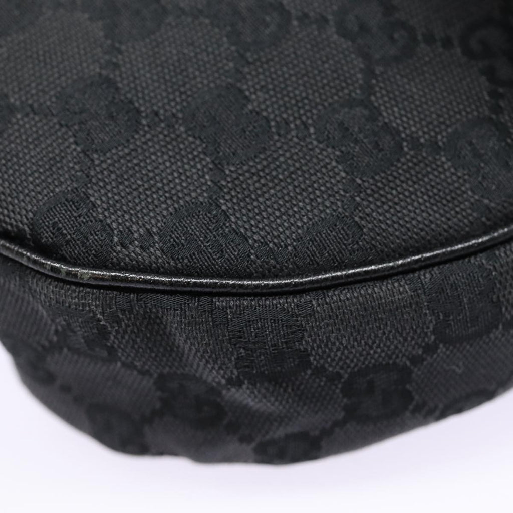 GUCCI GG Canvas Shoulder Bag Black Silver 122790 ep5580