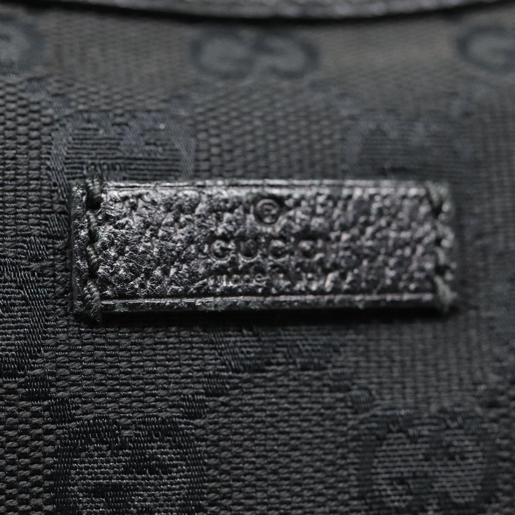 GUCCI GG Canvas Shoulder Bag Black Silver 122790 ep5580