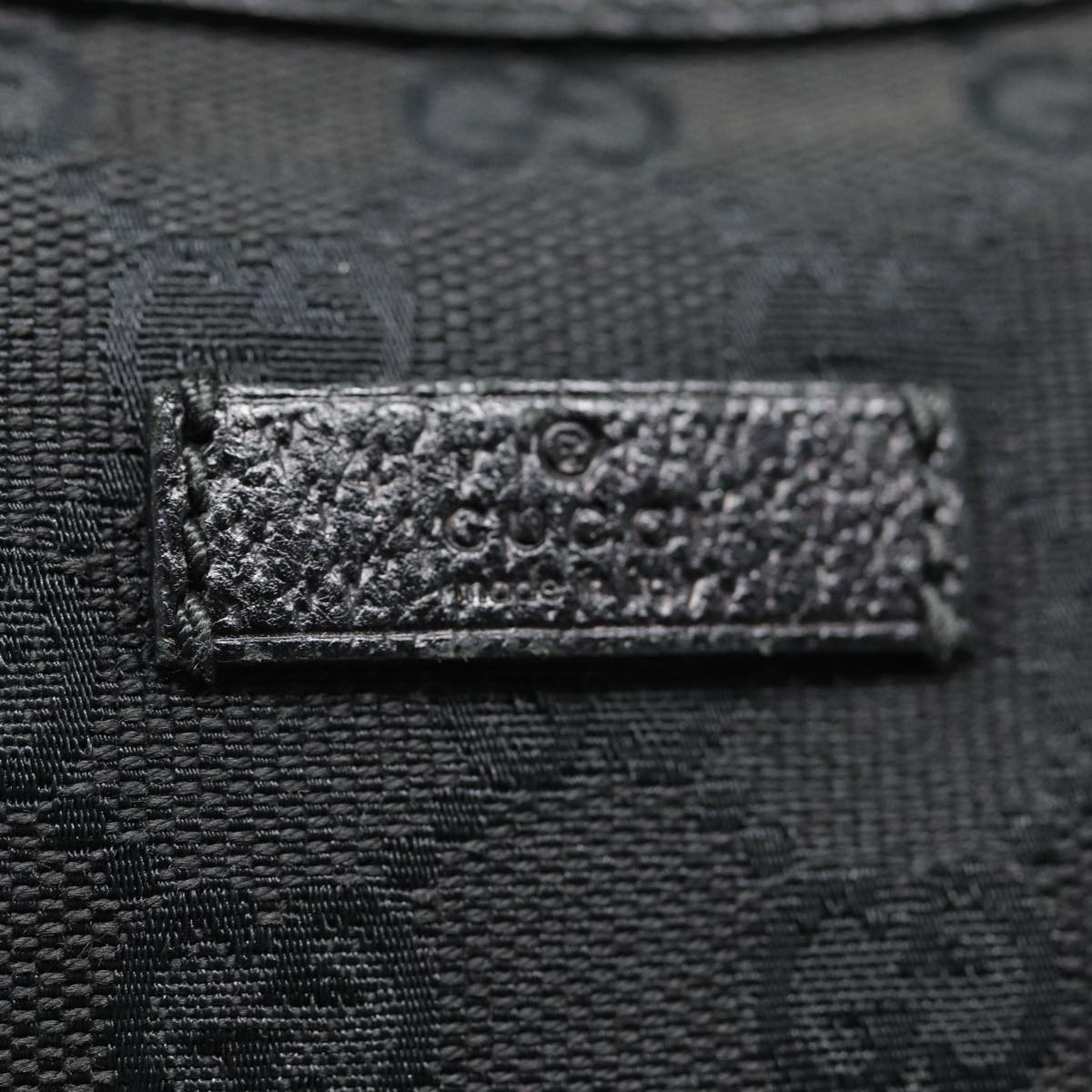 GUCCI GG Canvas Shoulder Bag Black Silver 122790 ep5580