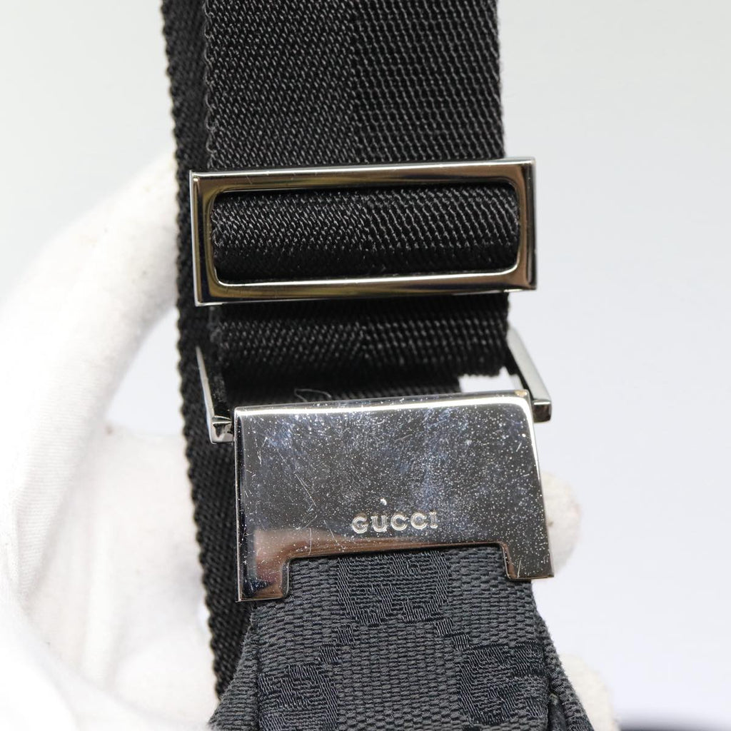 GUCCI GG Canvas Shoulder Bag Black Silver 122790 ep5580