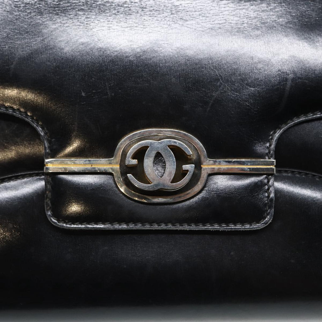 GUCCI Shoulder Bag Leather Black Gold ep5586
