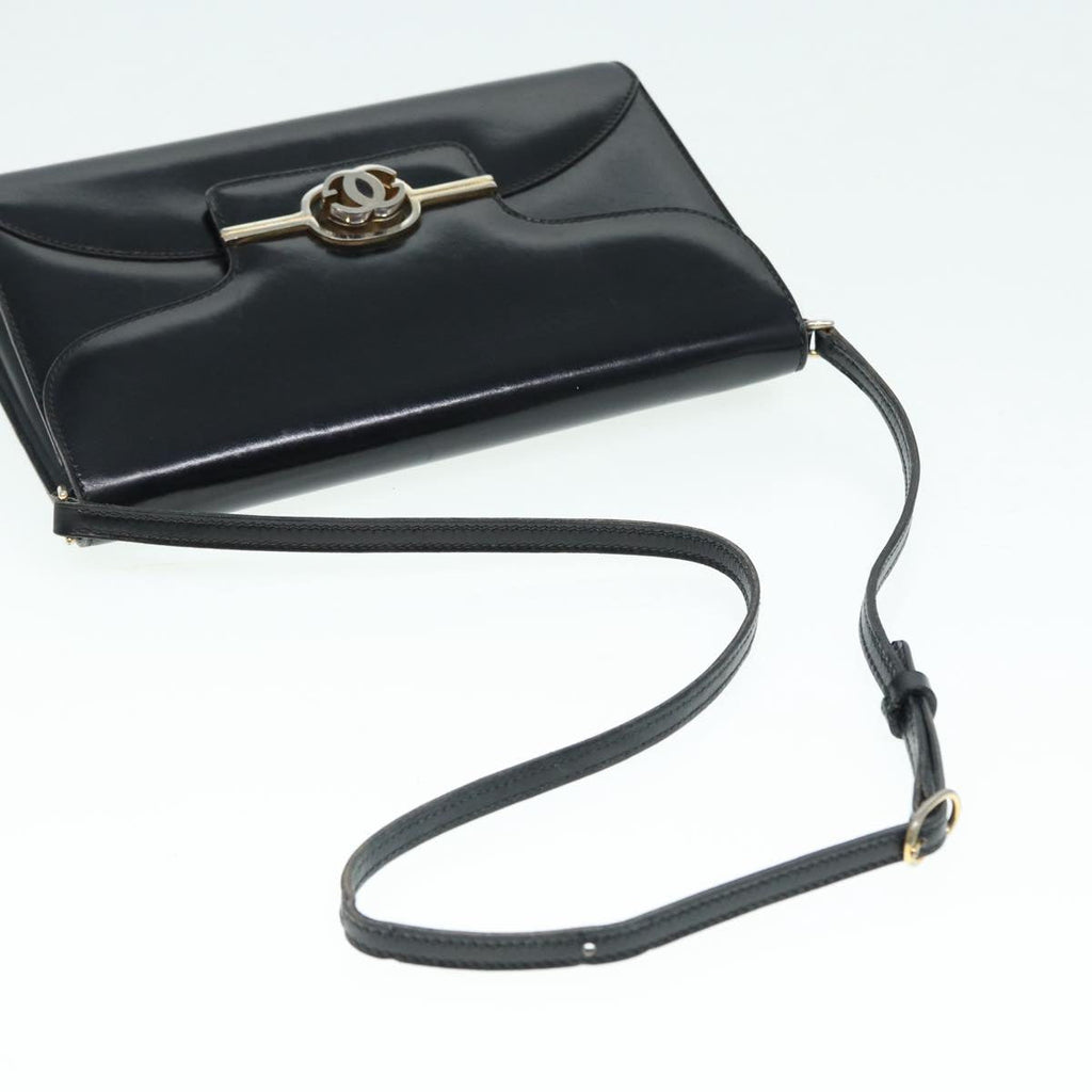 GUCCI Shoulder Bag Leather Black Gold ep5586