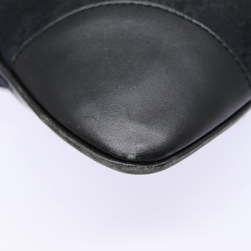 GUCCI GG Canvas Sherry Line Hand Bag Black Silver 001 4057 ep5588