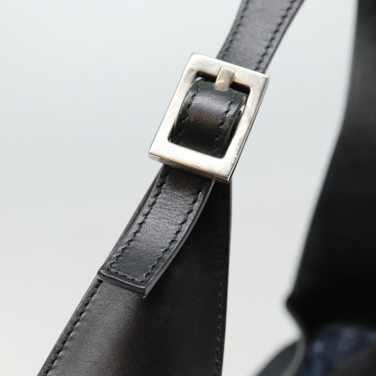 GUCCI GG Canvas Sherry Line Hand Bag Black Silver 001 4057 ep5588
