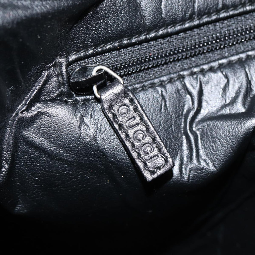 GUCCI GG Canvas Sherry Line Hand Bag Black Silver 001 4057 ep5588