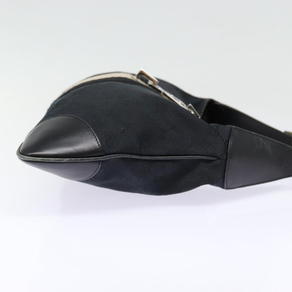 GUCCI GG Canvas Sherry Line Hand Bag Black Silver 001 4057 ep5588