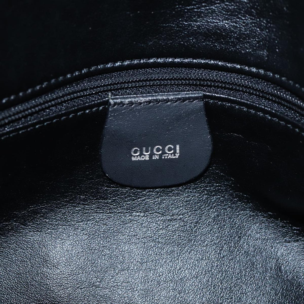 GUCCI Bamboo Hand Bag Suede Black Gold 001 2113 1638 ep5589