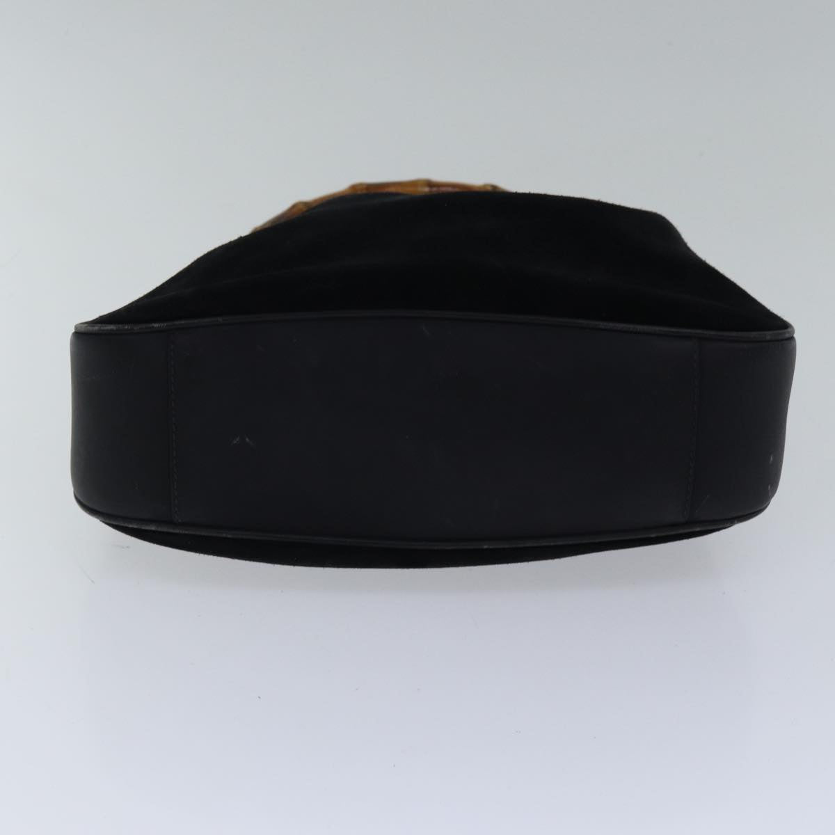GUCCI Bamboo Hand Bag Suede Black Gold 001 2113 1638 ep5589