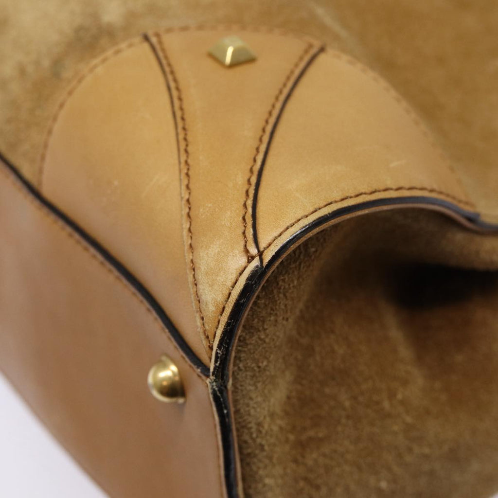 GUCCI GG Canvas Hand Bag Suede Canvas Beige 120897 ep5591