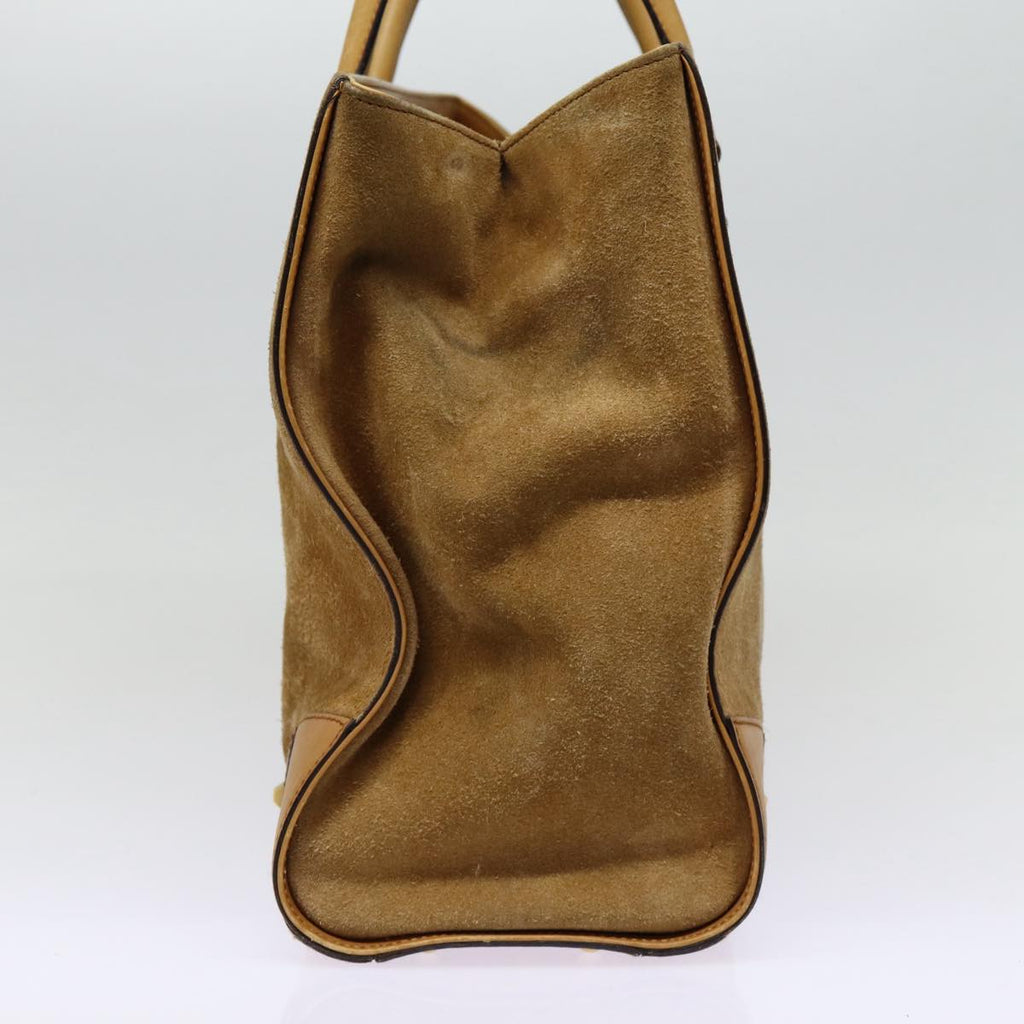 GUCCI GG Canvas Hand Bag Suede Canvas Beige 120897 ep5591