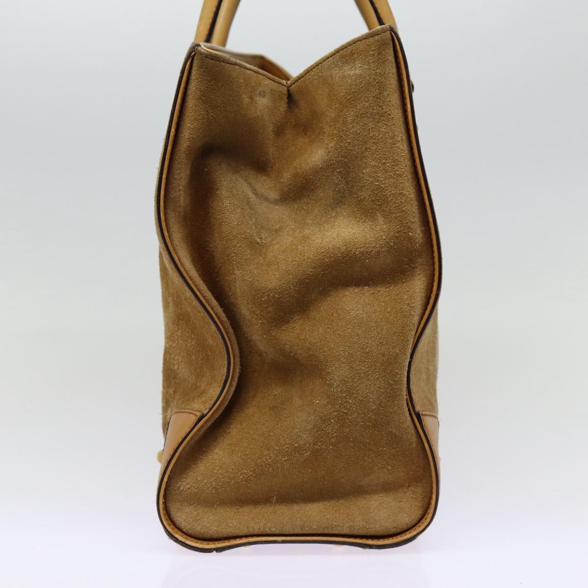 GUCCI GG Canvas Hand Bag Suede Canvas Beige 120897 ep5591
