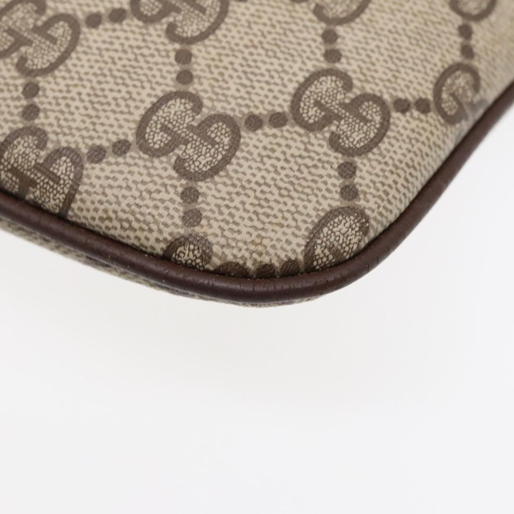 GUCCI GG Supreme Web Sherry Line Shoulder Bag PVC Beige Gold ep5594