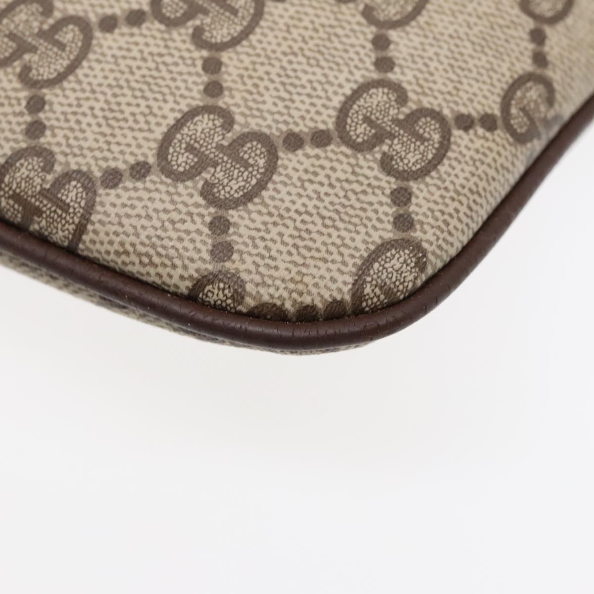 GUCCI GG Supreme Web Sherry Line Shoulder Bag PVC Beige Gold ep5594