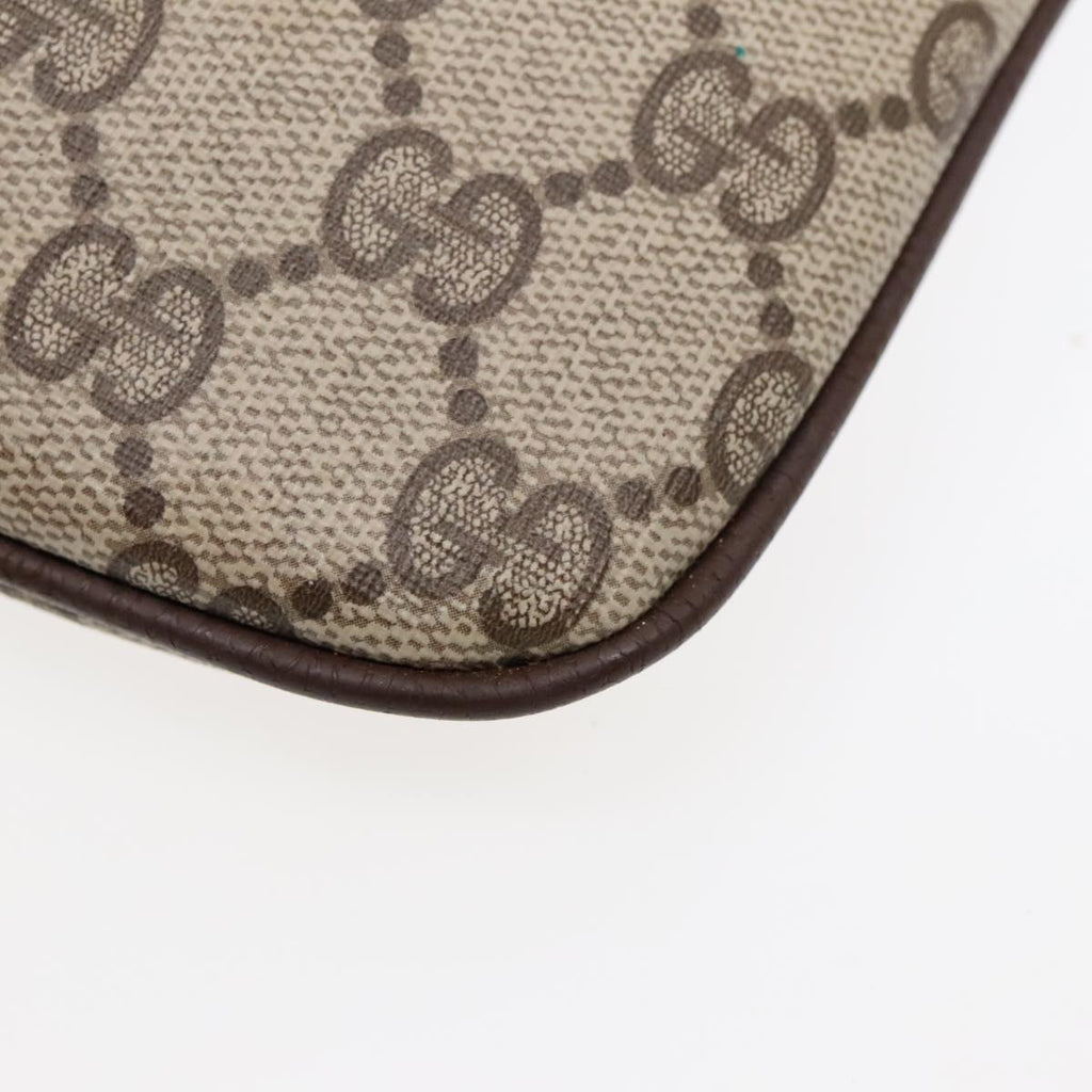 GUCCI GG Supreme Web Sherry Line Shoulder Bag PVC Beige Gold ep5594