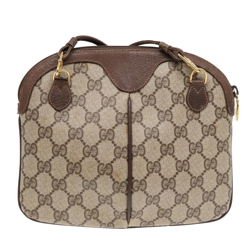 GUCCI GG Supreme Web Sherry Line Shoulder Bag PVC Beige Gold ep5594