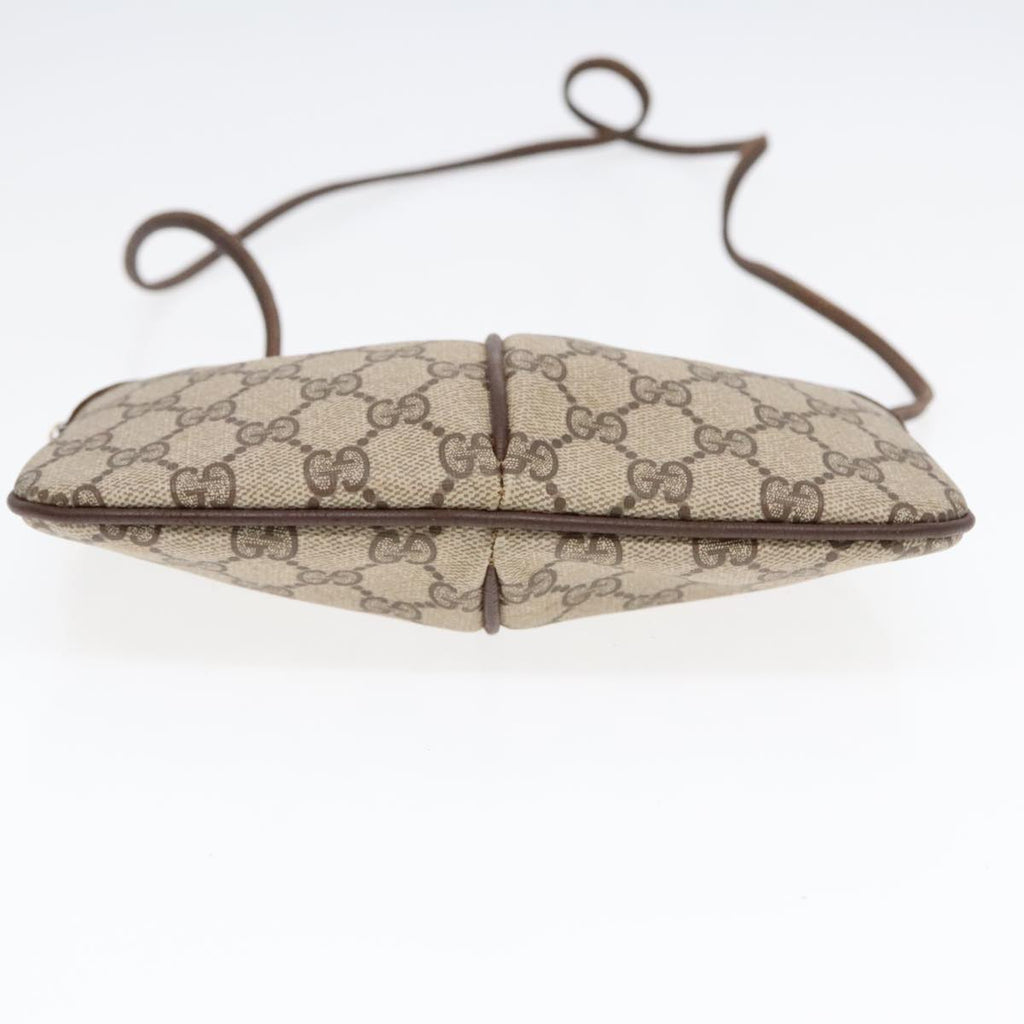 GUCCI GG Supreme Web Sherry Line Shoulder Bag PVC Beige Gold ep5594
