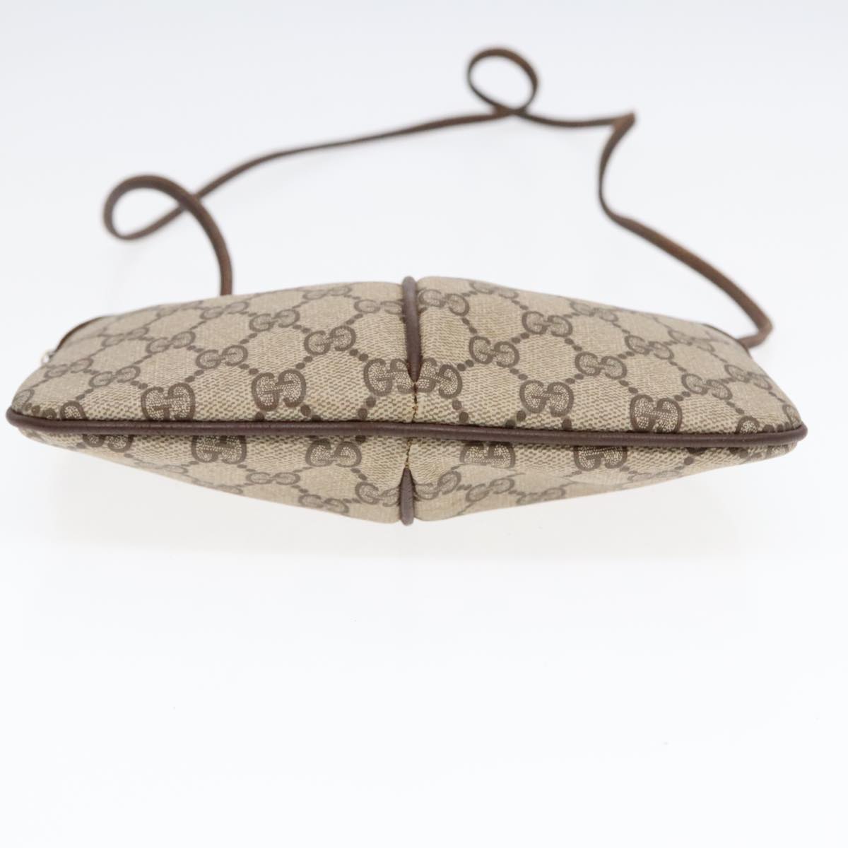 GUCCI GG Supreme Web Sherry Line Shoulder Bag PVC Beige Gold ep5594