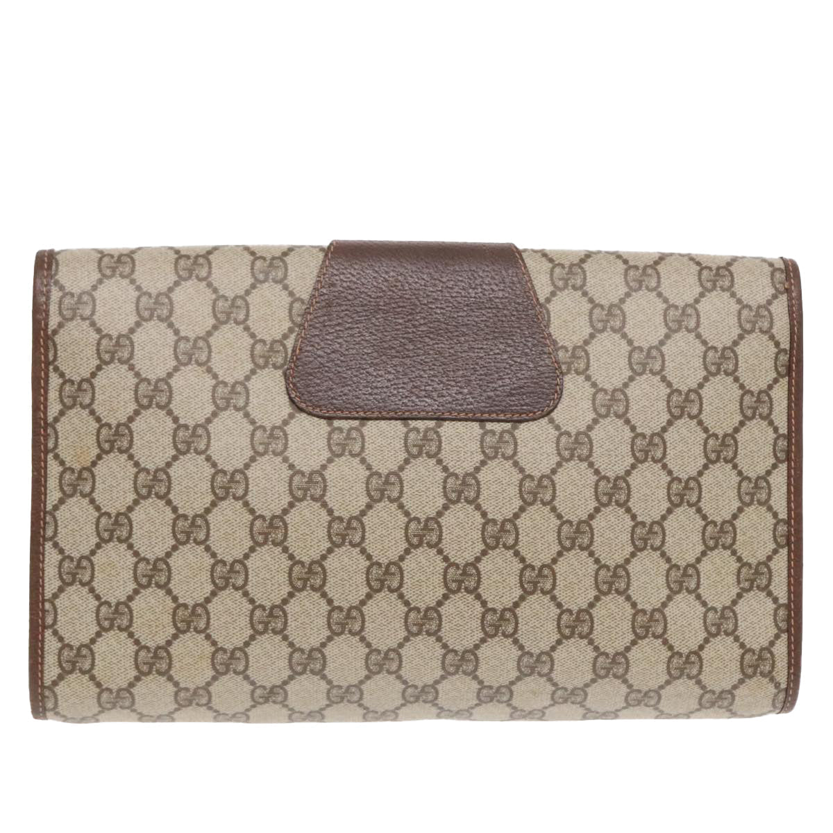 GUCCI GG Supreme Web Sherry Line Clutch Bag PVC Beige Gold ep5597