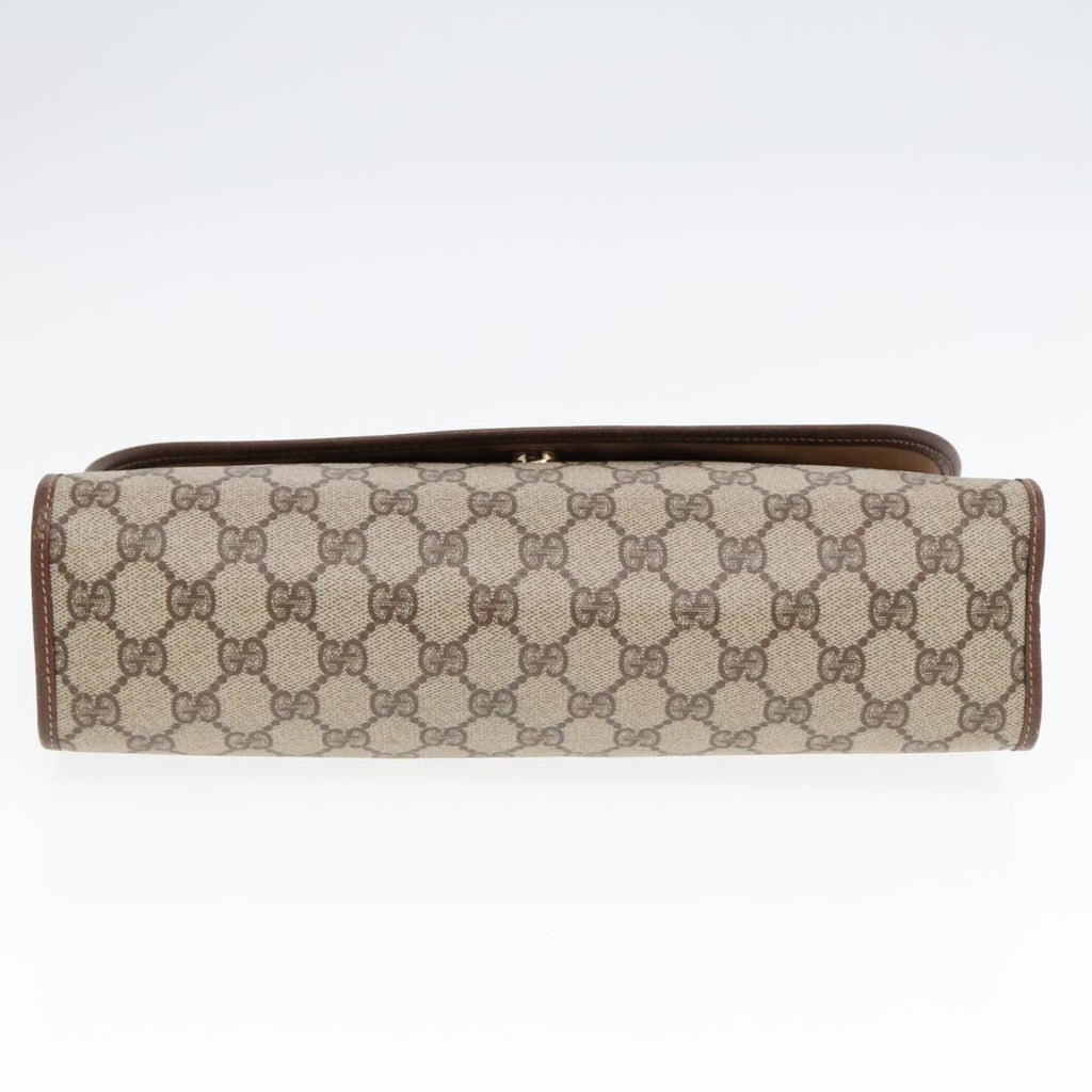 GUCCI GG Supreme Web Sherry Line Clutch Bag PVC Beige Gold ep5597