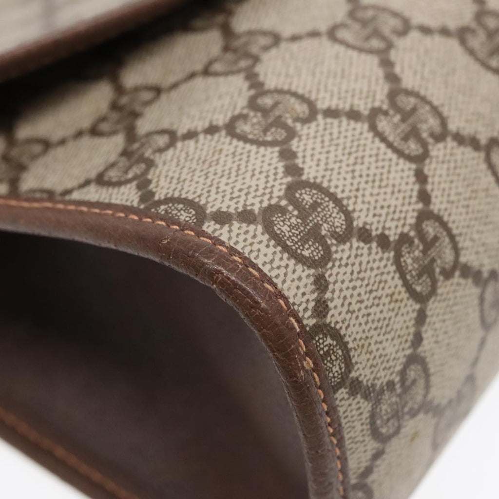 GUCCI GG Supreme Web Sherry Line Clutch Bag PVC Beige Gold ep5597