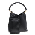 GUCCI Bamboo Shoulder Bag Leather Black Gold 001 1553 1880 ep5598