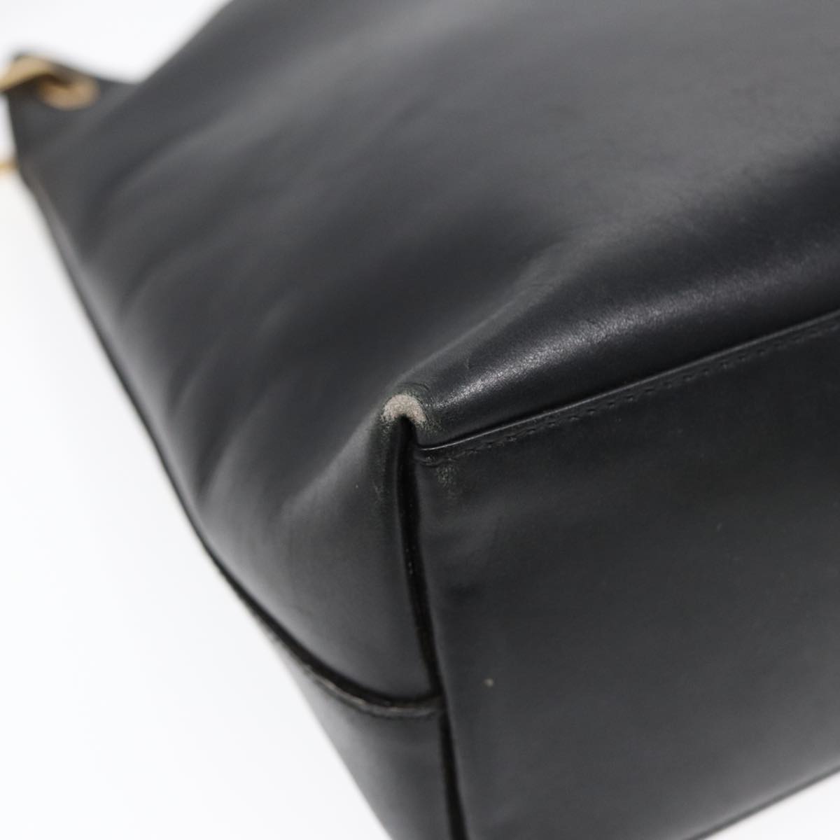 GUCCI Bamboo Shoulder Bag Leather Black Gold 001 1553 1880 ep5598