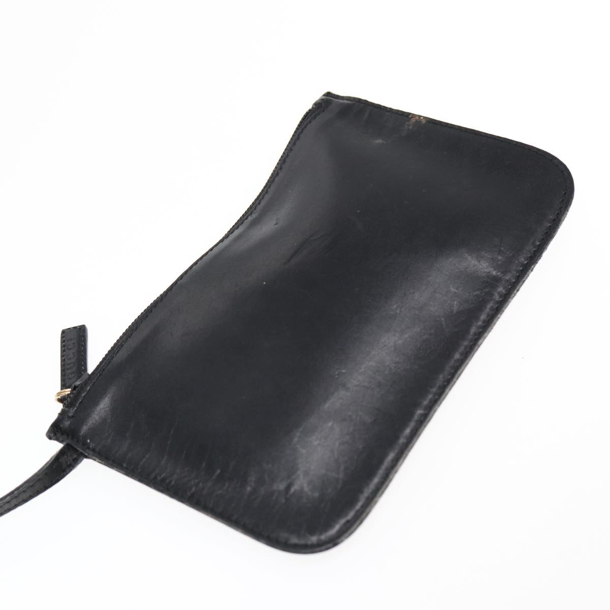 GUCCI Bamboo Shoulder Bag Leather Black Gold 001 1553 1880 ep5598