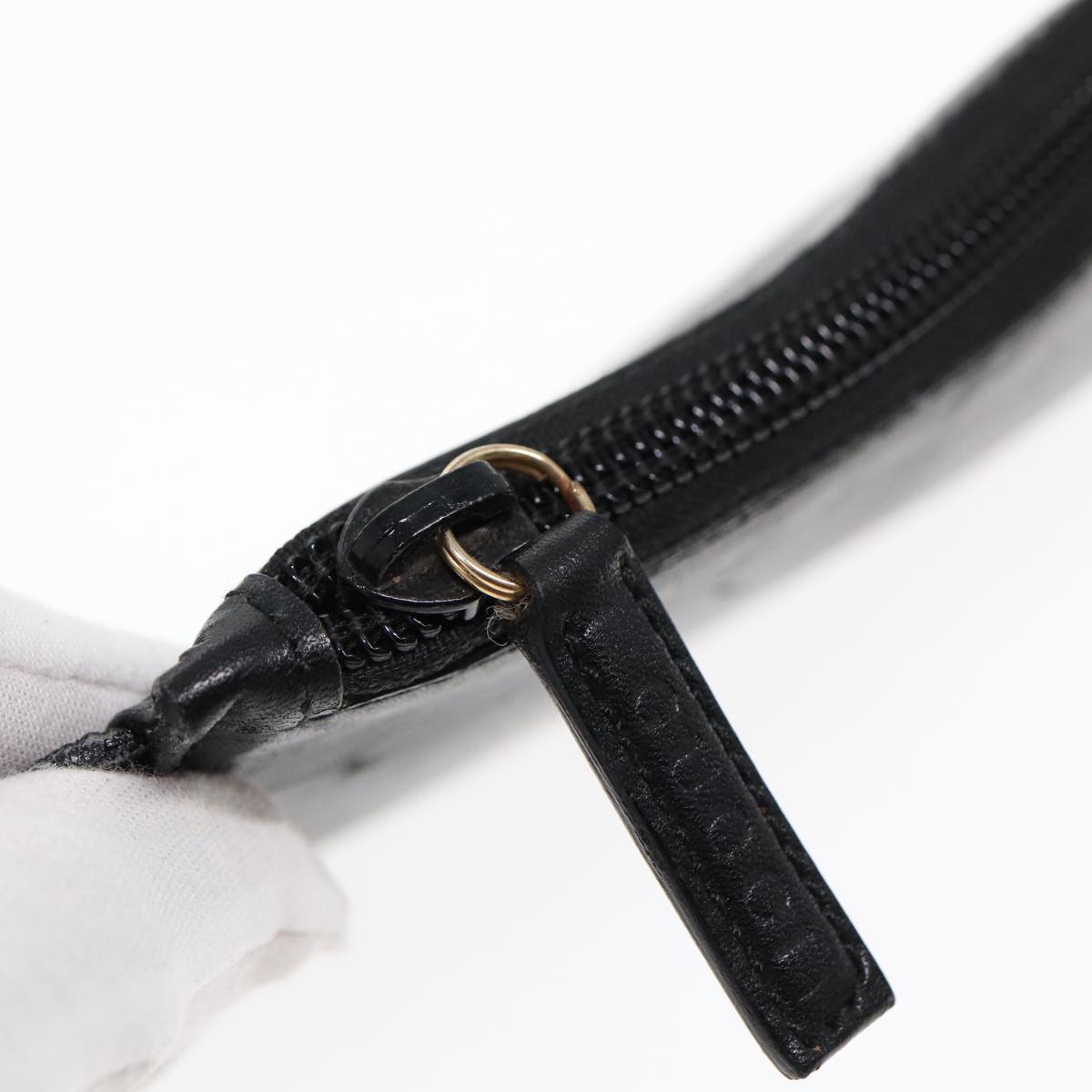 GUCCI Bamboo Shoulder Bag Leather Black Gold 001 1553 1880 ep5598
