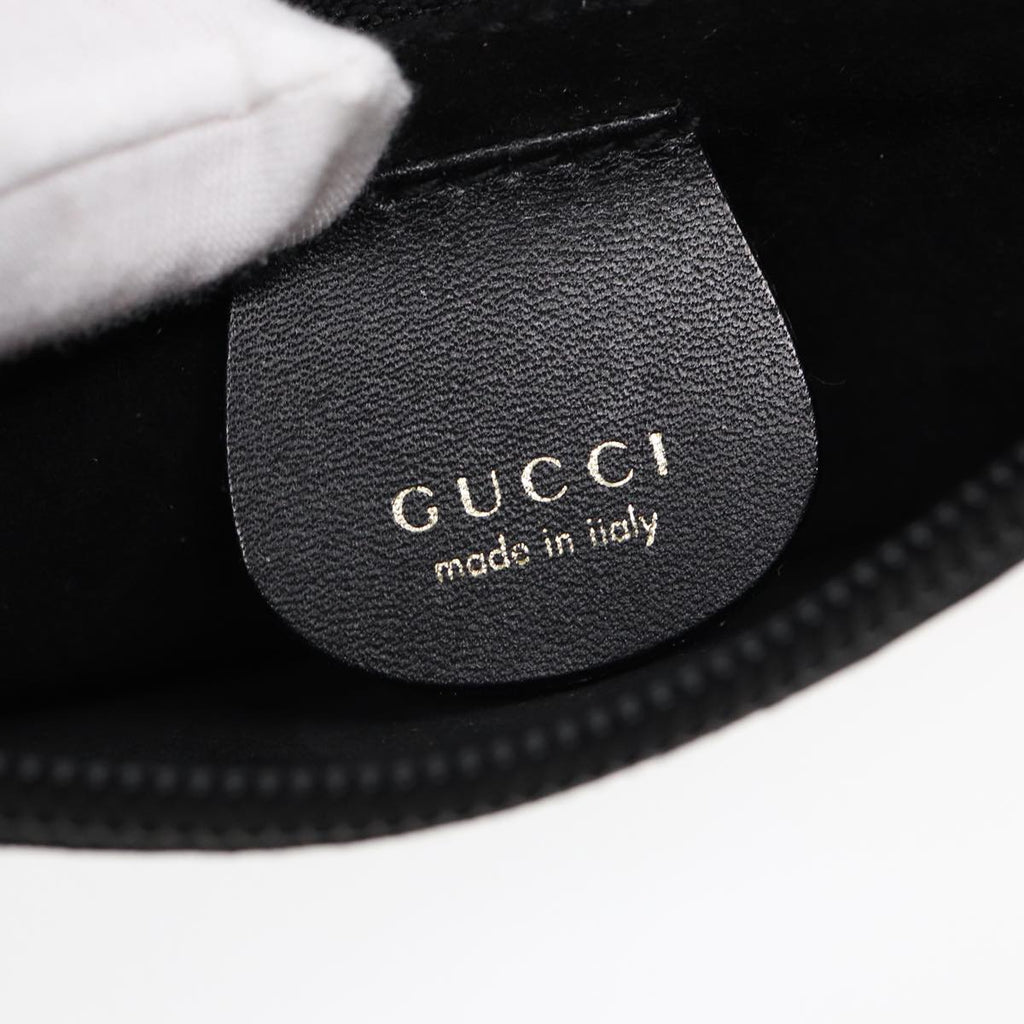 GUCCI Bamboo Shoulder Bag Leather Black Gold 001 1553 1880 ep5598